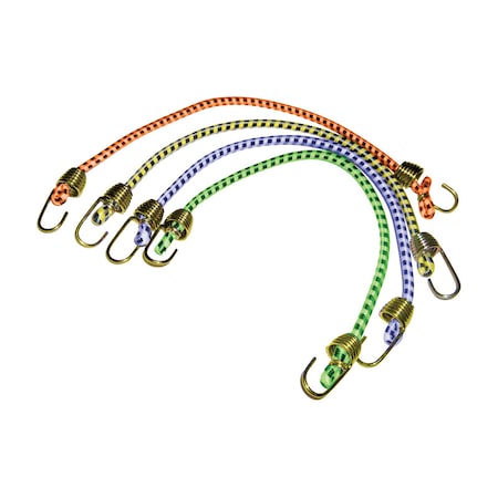 Keeper Keeper Assorted Bungee Cord 10 in. L X 0.16 in. 4 pk 6051